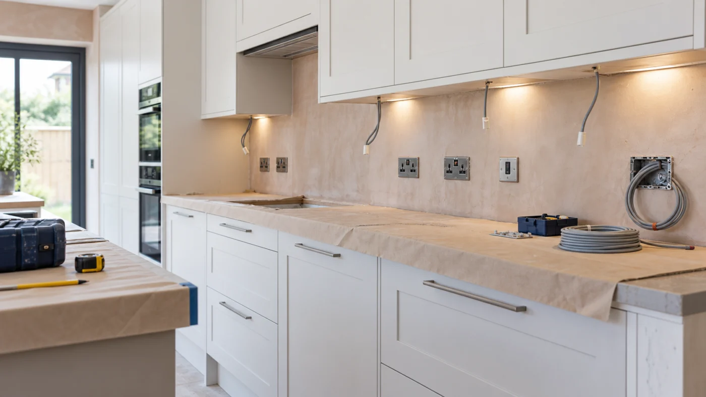 Kitchen sockets and under-cabinet lighting